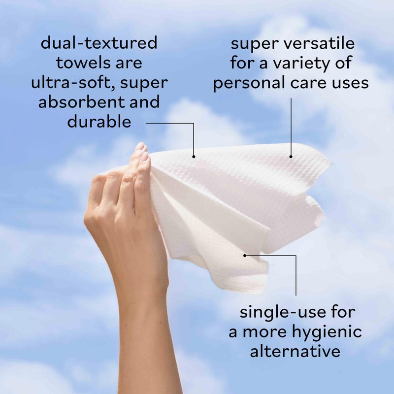 Sky Organics - Gentle Clean Face Towels (1-Pack) - 50 XL Single-Use Face Wipes - Ultra Soft & Dual Textured - Disposable Towel - Makeup Remover Wipes - Cruelty Free - Skin Care Tools - Self Care - Image 4