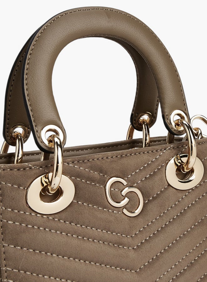 Celeste Women Quilted Tote Bag with Detachable Strap and Zip Closure - Image 4