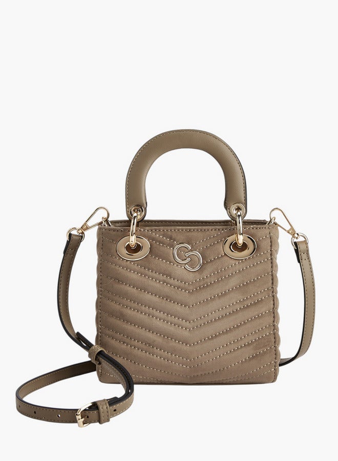 Celeste Women Quilted Tote Bag with Detachable Strap and Zip Closure - Image 1