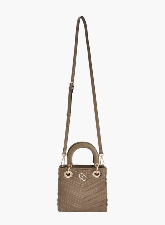 Celeste Women Quilted Tote Bag with Detachable Strap and Zip Closure - Image 5