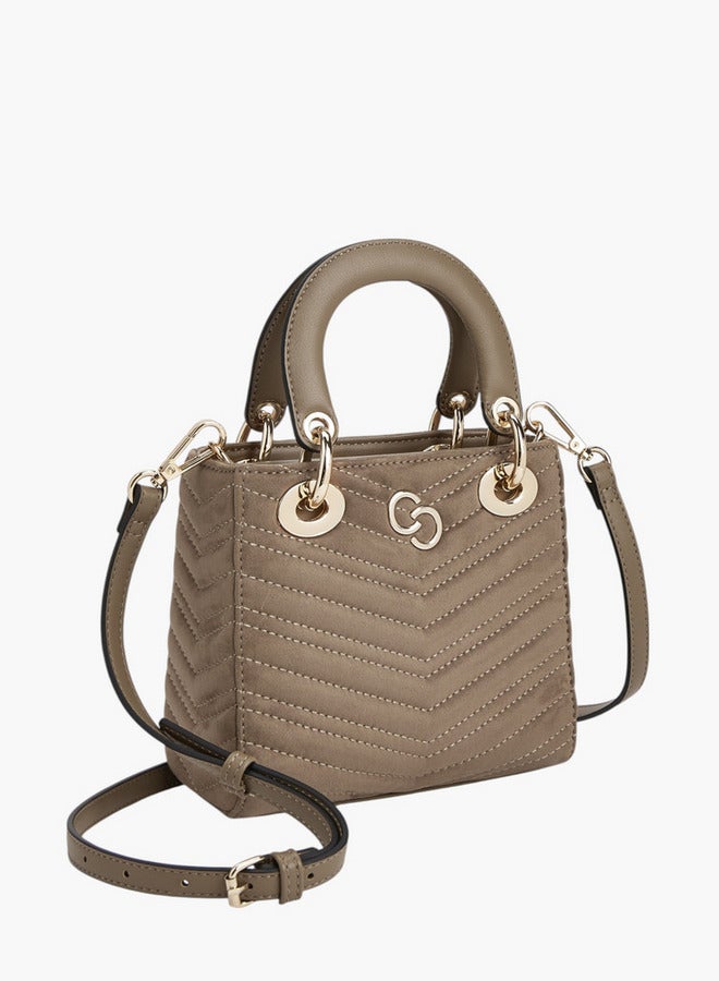 Celeste Women Quilted Tote Bag with Detachable Strap and Zip Closure - Image 3