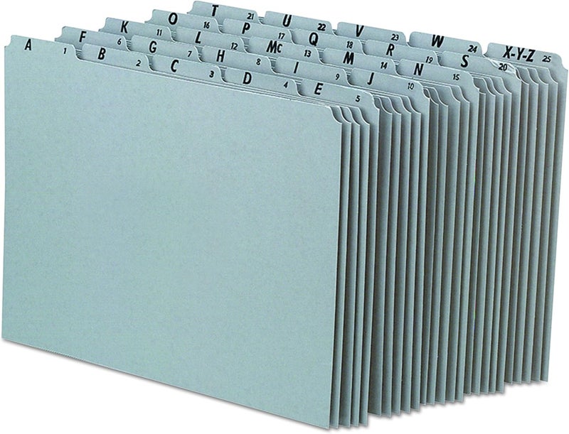 Pendaflex A-Z Top Tab Recycled Gray Pressboard 1/5-Tab File Guides, Letter, 25/Set (PN925) - Image 3