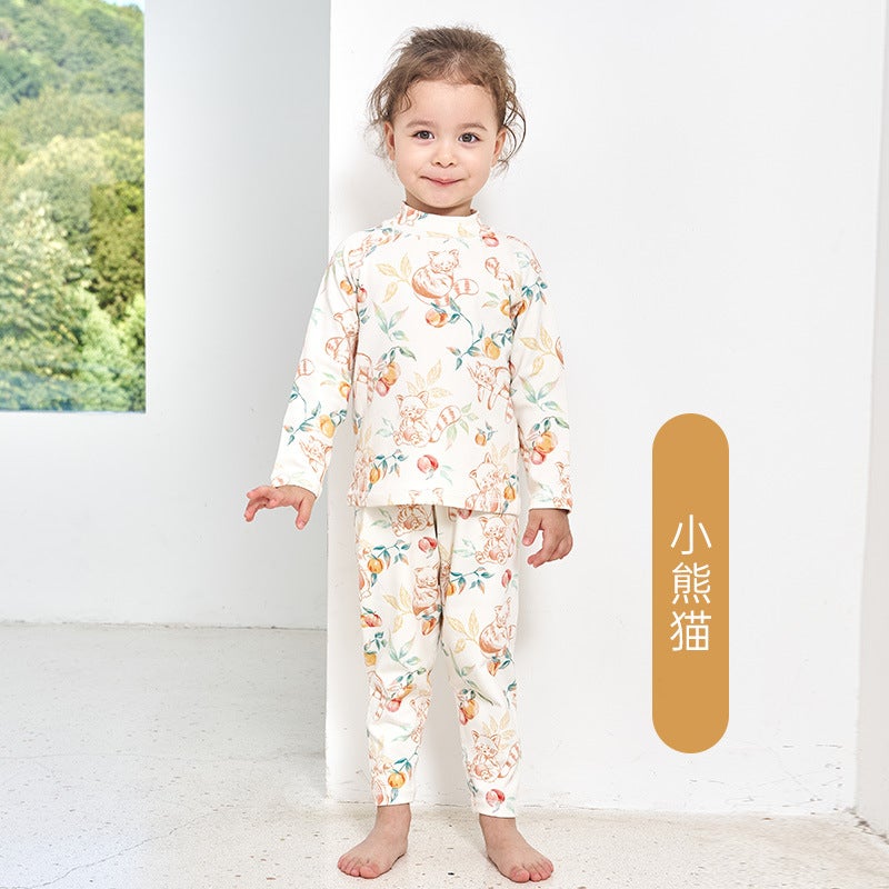 Andan 2024 New Autumn and Winter Warm Velvet Semi-high Collar Home Clothes suit Tianzhu Cotton Bacteriostatic Elastic Autumn Clothes and Pants Kapibala has no trouble - Image 4