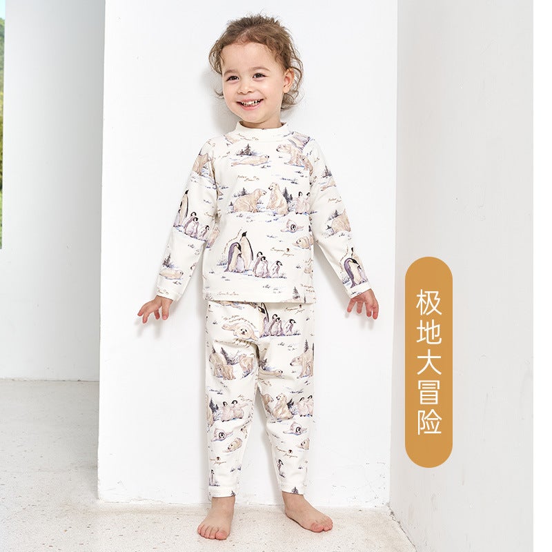 Andan 2024 New Autumn and Winter Warm Velvet Semi-high Collar Home Clothes suit Tianzhu Cotton Bacteriostatic Elastic Autumn Clothes and Pants Kapibala has no trouble - Image 3
