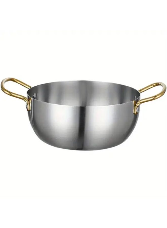 Stainless Steel Ramen Pot 20cm 7.87in Durable Cooking Pot with Ergonomic Handles for Instant Noodles Soups Kitchen Supply Home Use - Image 3