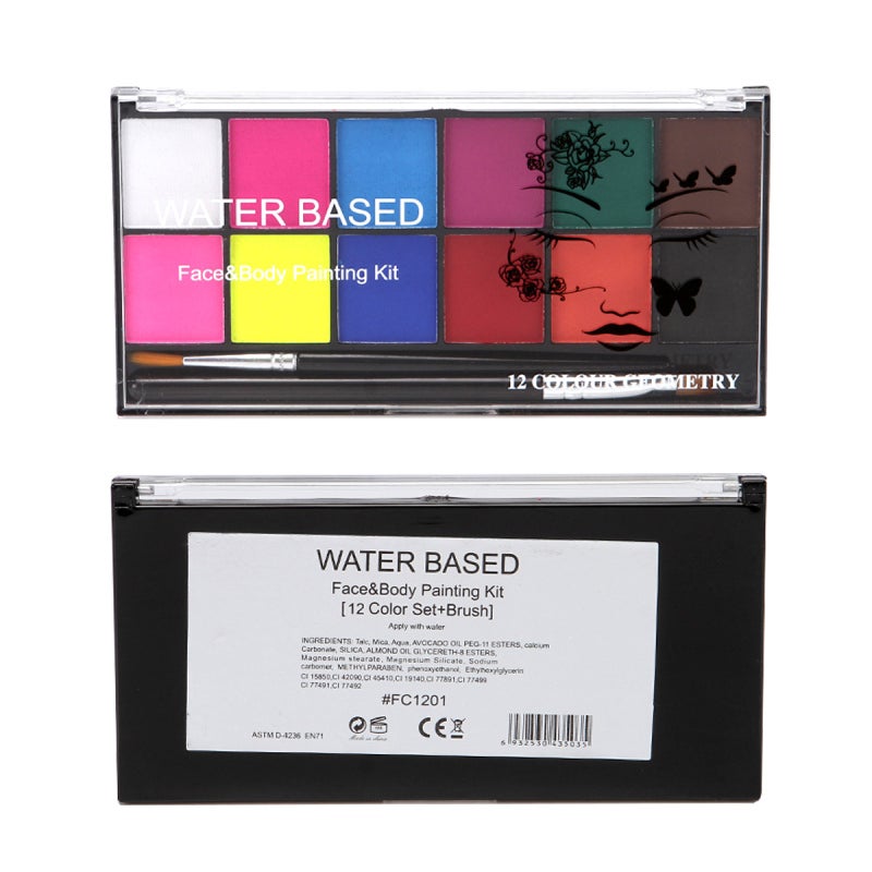 Face Paint Kit 12 Vibrant Colors Safe Cosmetic-Grade Ingredients - Water-Based Easy Clean Body Art for Halloween Cosplay Kids Parties School Events Carnivals - Image 5