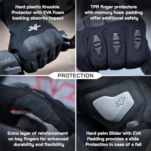 ViaTerra Miller Urban Motorcycle Gloves | Lightweight Breathable Comfort | Touchscreen Ready with Secure Wrist Closure | Ideal for Commute & City Travel (Black, L) - Image 4