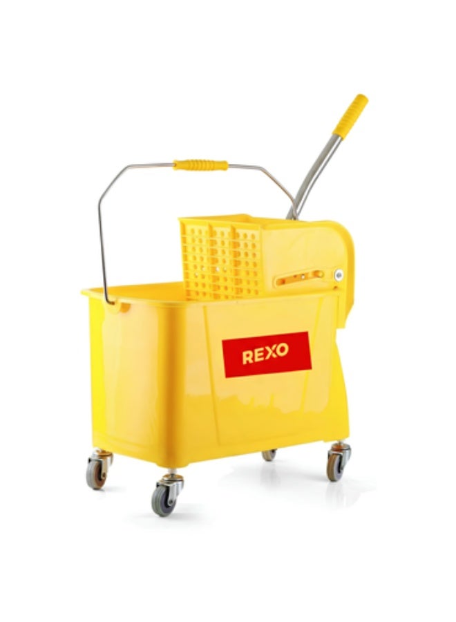 ركسو عربة تنظيف بعصارة وعجلات – سعة 20 لتر