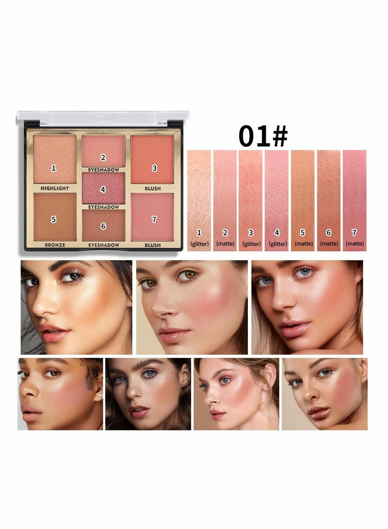 SYOSI 1 Pcs Multifunctional Expansion Color High Gloss Blush Disc Pearlescent Band Shiny Matte Blush All In One Disc - Image 3