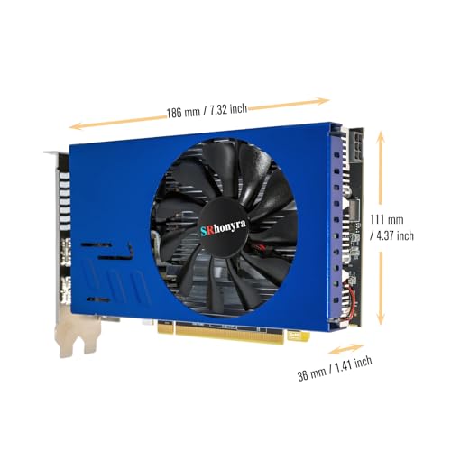 SRhonyra RX 580 4GB 6×HDMI 1.4a Graphics Card GDDR5 Multiple Displays GPU 256 Bit PCIe 3.0 ×16, Support DirectX 12, OpenGL 4.5 and HDCP 6CH Audio Outputs - Image 2