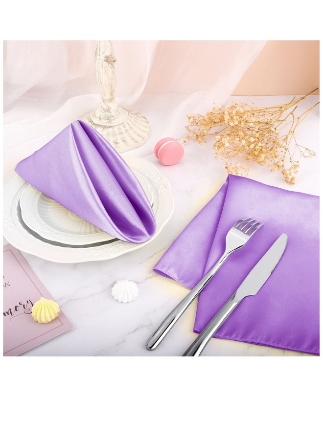 16 Pack Square Satin Napkin Bright Silk Table Napkin Soft Smooth Fabric Table Napkin for Wedding Banquet Party Decoration - Image 2