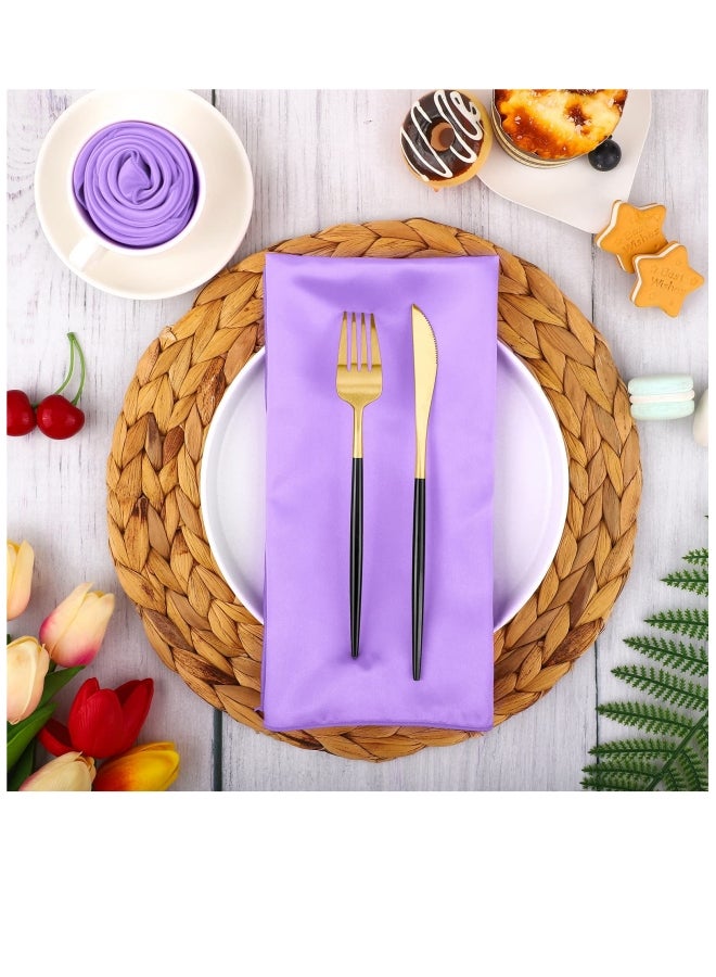 16 Pack Square Satin Napkin Bright Silk Table Napkin Soft Smooth Fabric Table Napkin for Wedding Banquet Party Decoration - Image 3