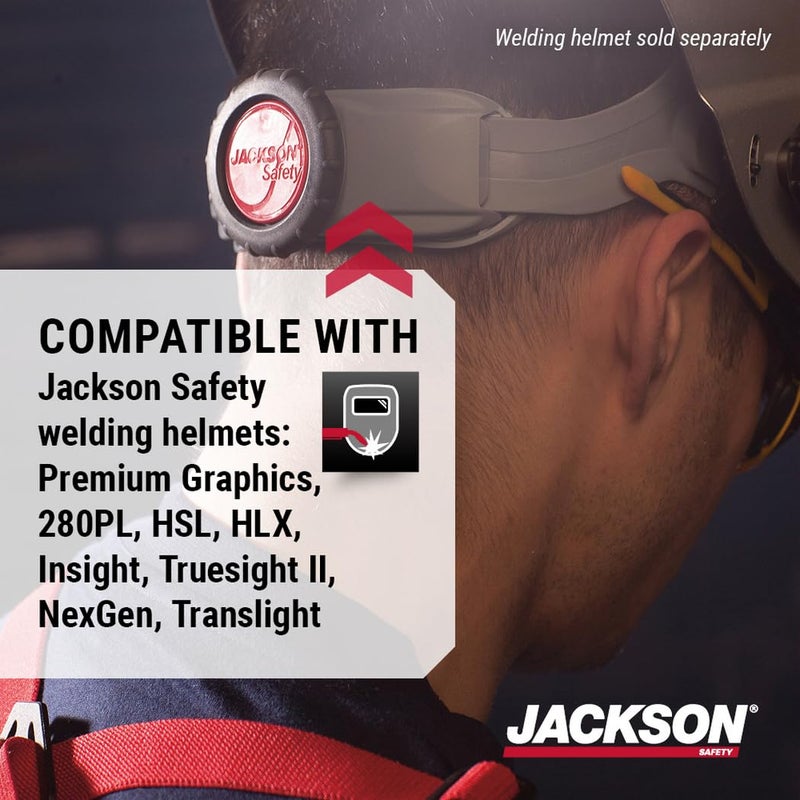 Jackson Safety 370 Speed Dial Replacement Ratcheting Headgear For Welding Helmets - Oversized Adjuster Knob  Adjustable Sliders  Hood Locks Up/Down  Patented Quick-Fit Rear Swivel Headband  Washable Sweatband - Made In Usa - Image 2
