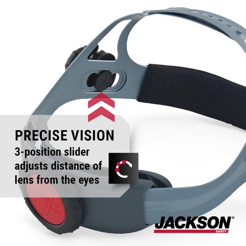 Jackson Safety 370 Speed Dial Replacement Ratcheting Headgear For Welding Helmets - Oversized Adjuster Knob  Adjustable Sliders  Hood Locks Up/Down  Patented Quick-Fit Rear Swivel Headband  Washable Sweatband - Made In Usa - Image 4