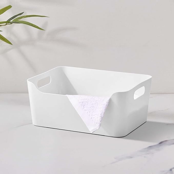 Radiant Storage Box and Organiser | Storage Organiser | Organizer Storage Box for Home & Kitchen | Durable Storage Basket & Plastic Basket for Storage (White, Pack of 3) - Image 3