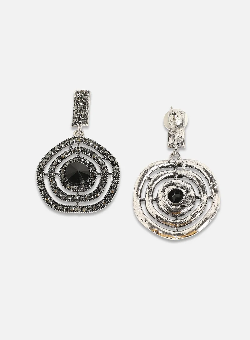 Sohi  Embellished Lined Circular Artificial Drop Earring Jewellery for Women | Best Price UAE