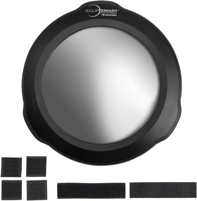 سلسترون مرشح تلسكوب كسوف الشمس Celestron EclipSmart Safe يتوافق مع معايير ISO 12312-2:2015(E)، يعمل مع تلسكوبات Schmidt-Cassegrain بقطر 6 بوصة، يسمح بمراقبة كسوفات الشمس وبقع الشمس، ويتم تثبيته بأمان على عدسة التلسكوب. - Image 1