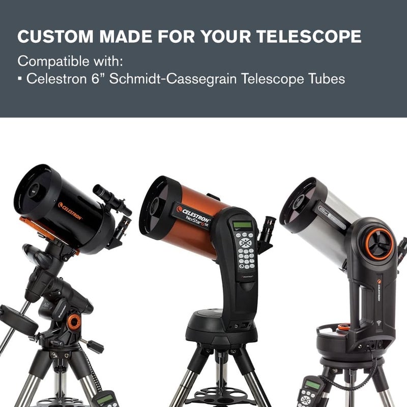 سلسترون مرشح تلسكوب كسوف الشمس Celestron EclipSmart Safe يتوافق مع معايير ISO 12312-2:2015(E)، يعمل مع تلسكوبات Schmidt-Cassegrain بقطر 6 بوصة، يسمح بمراقبة كسوفات الشمس وبقع الشمس، ويتم تثبيته بأمان على عدسة التلسكوب. - Image 3
