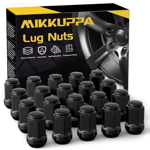 MIKKUPPA M12x1.25 Lug Nuts - Replacement for Nissan Altima Maxima Pathfinder Rogue Sentra, Subaru Outback Forester Aftermarket Wheel - 20pcs Black Closed End Lug Nuts - Image 1
