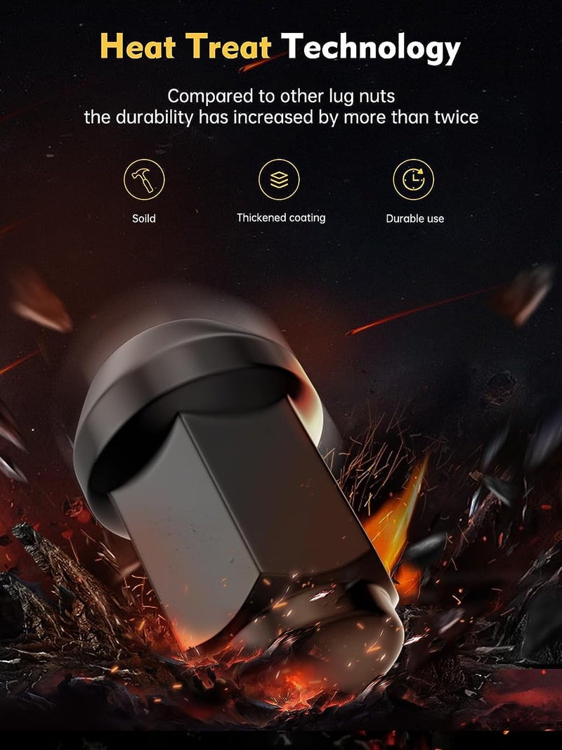 MIKKUPPA M12x1.25 Lug Nuts - Replacement for Nissan Altima Maxima Pathfinder Rogue Sentra, Subaru Outback Forester Aftermarket Wheel - 20pcs Black Closed End Lug Nuts - Image 4