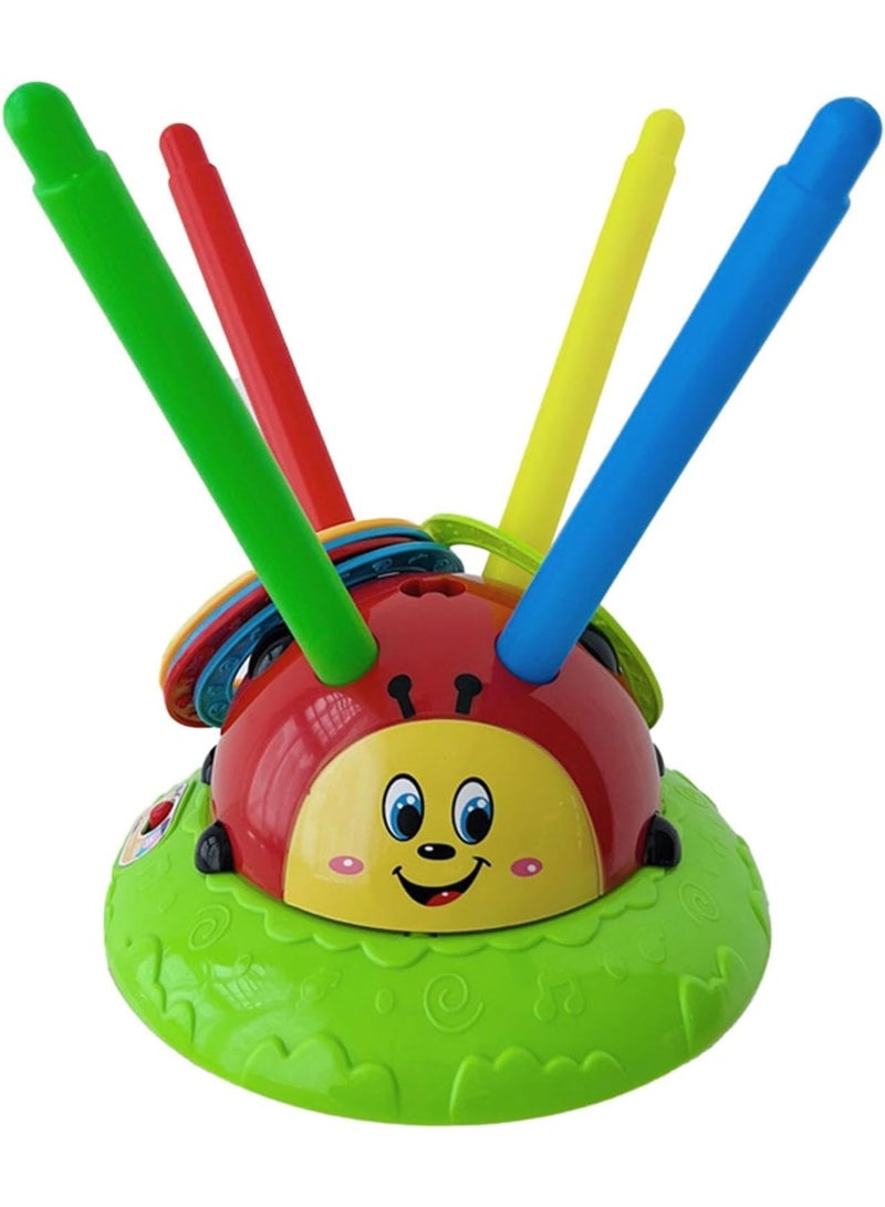 Zikra 2 in 1 Musical Jump, Ring Toss Game Toy, Stomping & Launch Rockets Launchers Toys, Musical Jump Ladybug Fun Toy, Kids Party Games, Kids Indoor Outdoor Toys for Boys Girls Age 4-8 - Image 1