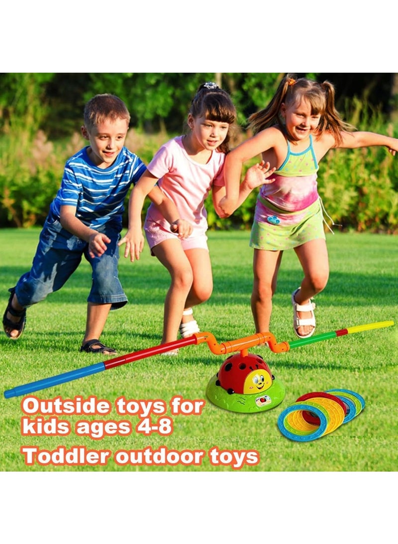 Zikra 2 in 1 Musical Jump, Ring Toss Game Toy, Stomping & Launch Rockets Launchers Toys, Musical Jump Ladybug Fun Toy, Kids Party Games, Kids Indoor Outdoor Toys for Boys Girls Age 4-8 - Image 3