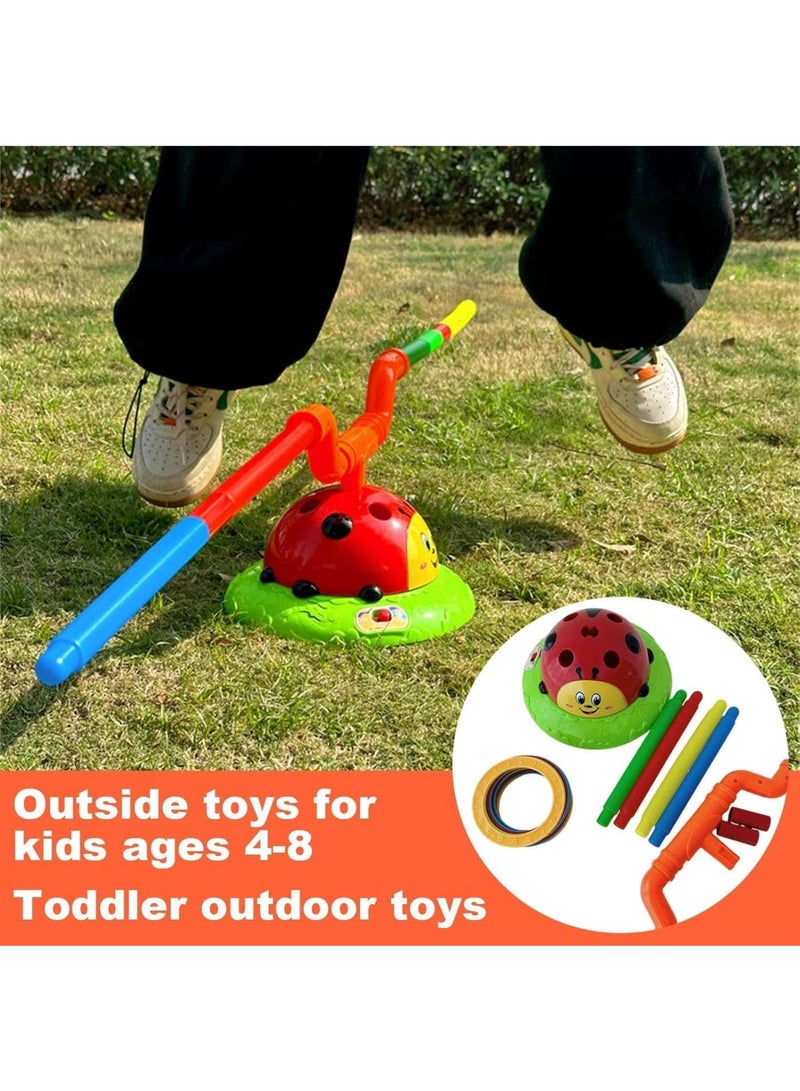 Zikra 2 in 1 Musical Jump, Ring Toss Game Toy, Stomping & Launch Rockets Launchers Toys, Musical Jump Ladybug Fun Toy, Kids Party Games, Kids Indoor Outdoor Toys for Boys Girls Age 4-8 - Image 4