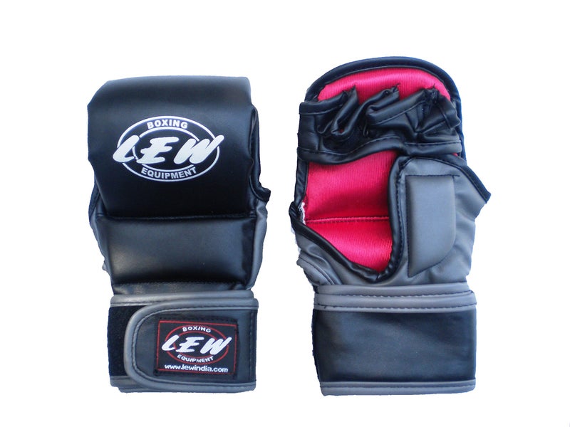 LEW MMA Gloves for Grappling Martial Arts Training | Palm Maya Hide Leather Sparring Mitts| Perfect for Cage Fighting, Combat Sports, Punching Bag, Muay Thai & Kickboxing MMA Gloves - Image 1