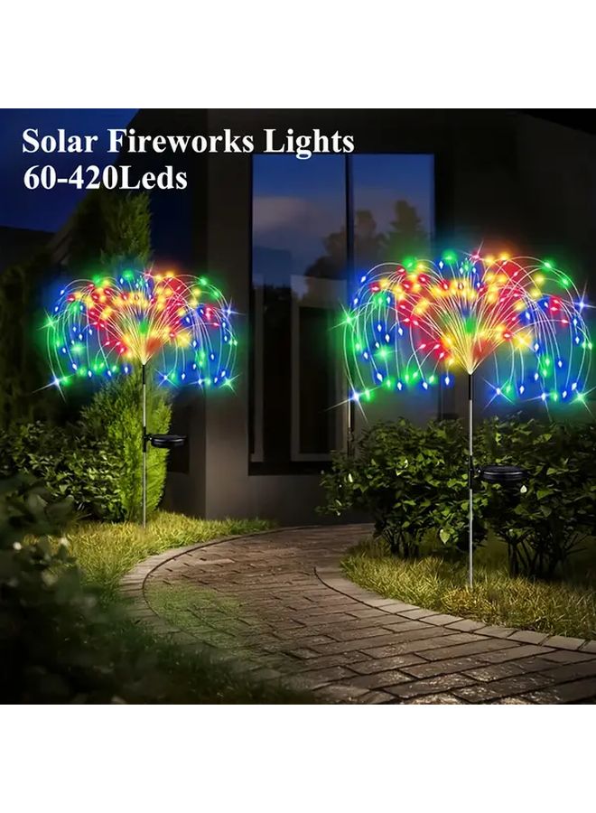Multicolor Solar Garden Fireworks Light 420 LEDs Outdoor Landscape Decor Smart Sensor - Image 4