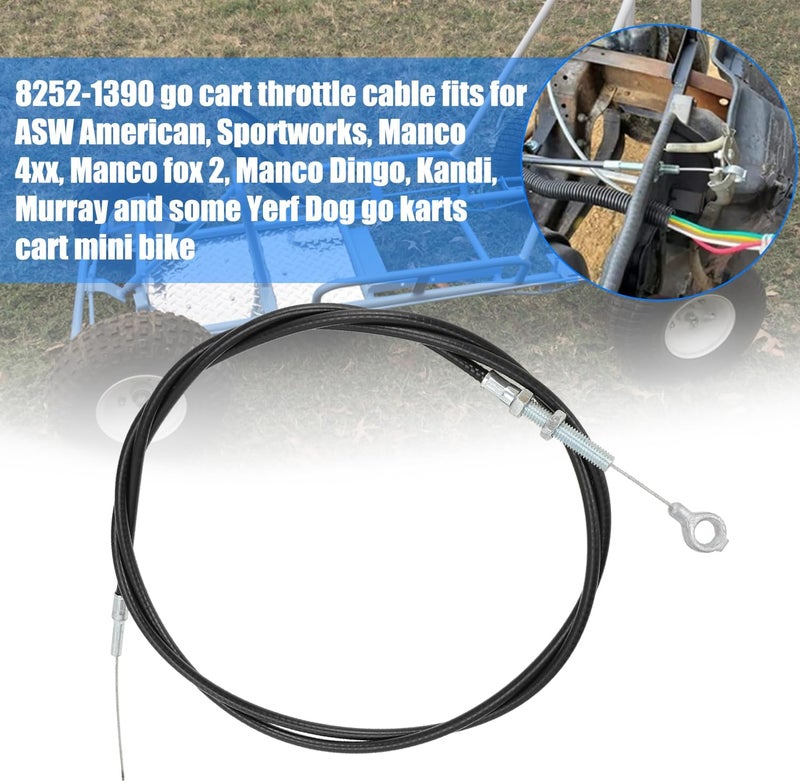 YOXUFA 71 Inch Go Kart Throttle Cable Kit - Image 2