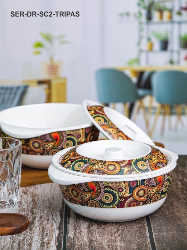 Servewell Serving Casserole with Lid Set 2 2 pc Dora 19 cm Tribal Paisley - Image 5