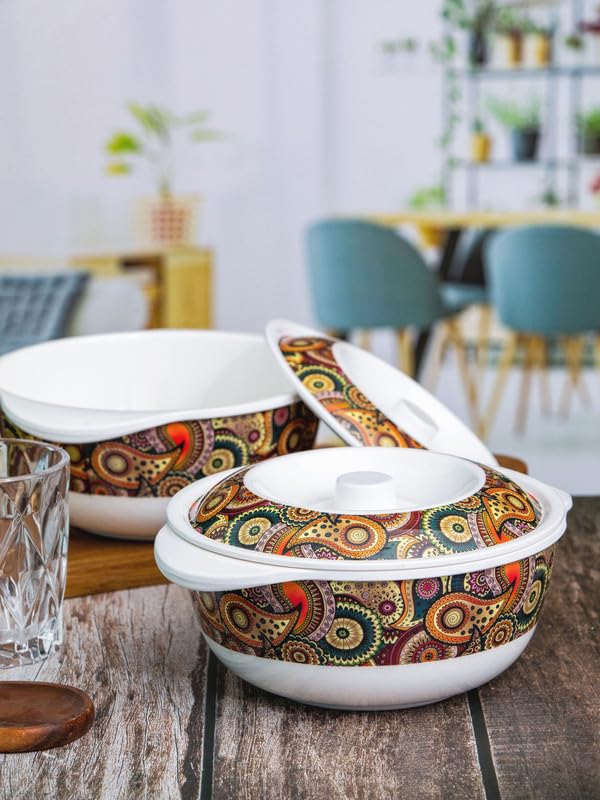 Servewell Serving Casserole with Lid Set 2 2 pc Dora 19 cm Tribal Paisley - Image 1