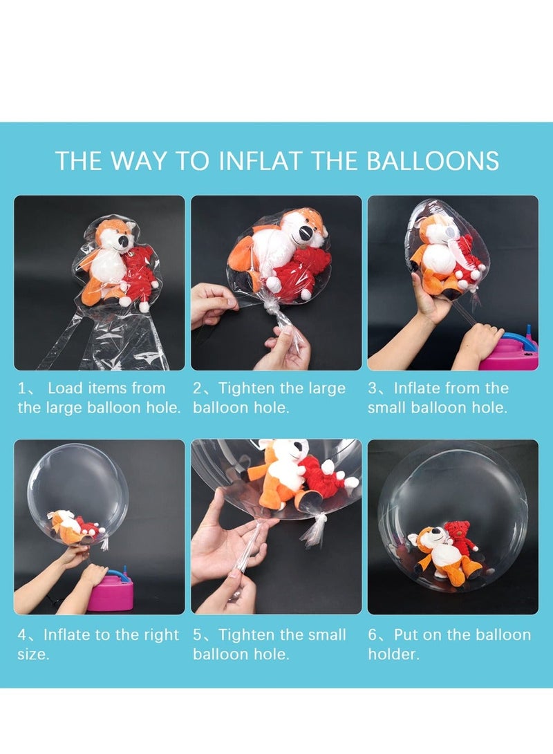 12 Pieces Bobo Balloons, Transparent Bubble Bobo Balloon for Stuffing, Praty Bobo Balloons Clean Bobo Balloons for Valentine's Day Wedding Birthday Party Decorations (26 Inch)