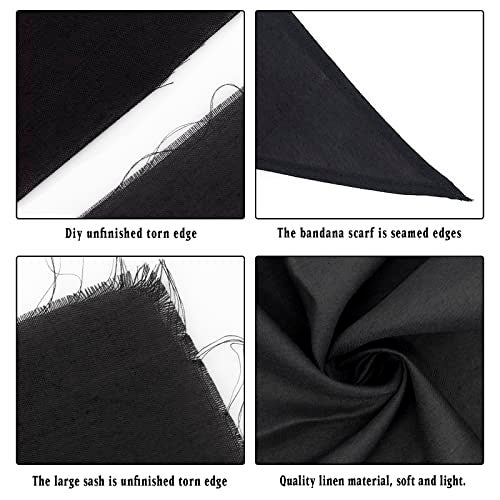 CosplayStudio 3 PCS Halloween Pirate Costume Women Men Head Scarf Hat Accessories Pirate Sash Belt Pirate Bandana Headband Waist Belt (Black) - Image 3