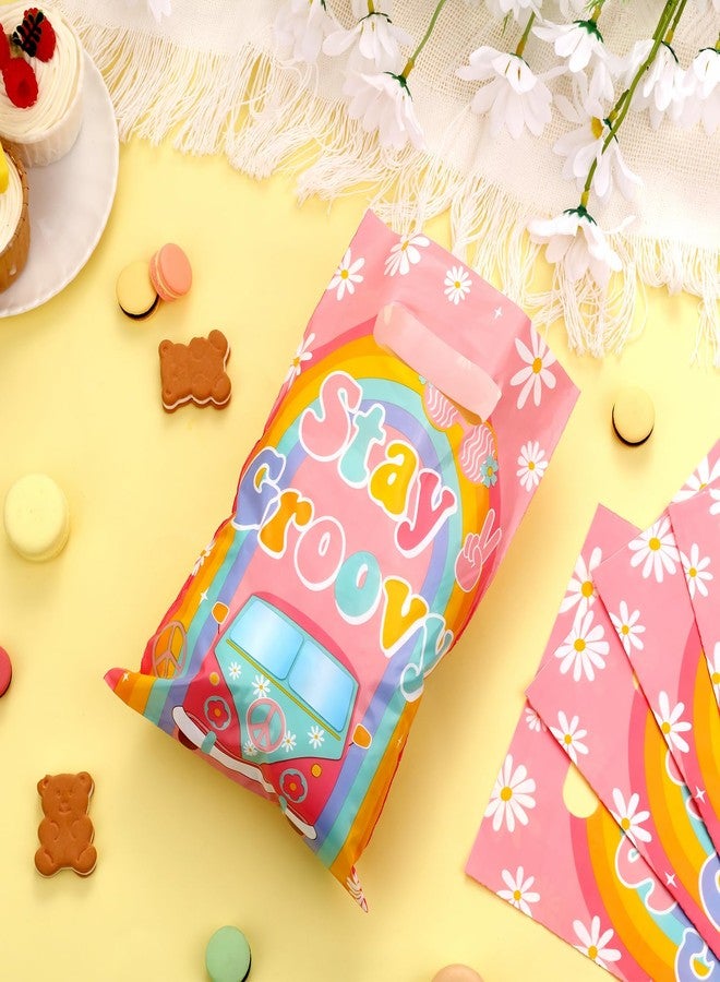 Serencatcher 50pcs Hippie Party Favors - Groovy Daisy Candy Goodie Treat Bags for 60s 70s Five is a Vibe Boho Birthday Decoration - Image 5