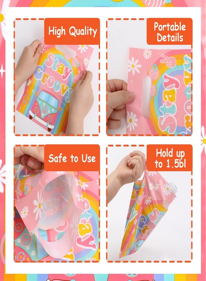 Serencatcher 50pcs Hippie Party Favors - Groovy Daisy Candy Goodie Treat Bags for 60s 70s Five is a Vibe Boho Birthday Decoration - Image 4