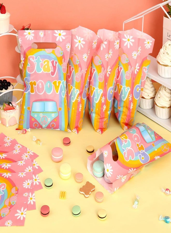Serencatcher 50pcs Hippie Party Favors - Groovy Daisy Candy Goodie Treat Bags for 60s 70s Five is a Vibe Boho Birthday Decoration - Image 2