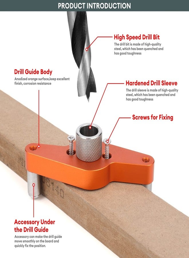 SLIIMU Floating Shelf Installation Dowel Jig Kit with 1/2 x 9.8'' &1/2 x 5''Bit,Mantle Straight Hole Drill Guide for Hidden Shelf Bracket,Self Centering Doweling Drill Jig for Invisible Shelf Hardware - Image 3