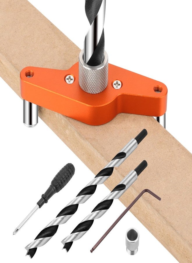 SLIIMU Floating Shelf Installation Dowel Jig Kit with 1/2 x 9.8'' &1/2 x 5''Bit,Mantle Straight Hole Drill Guide for Hidden Shelf Bracket,Self Centering Doweling Drill Jig for Invisible Shelf Hardware - Image 1