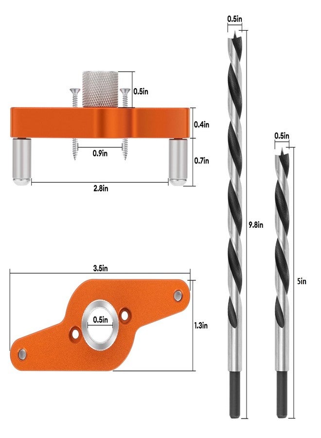 SLIIMU Floating Shelf Installation Dowel Jig Kit with 1/2 x 9.8'' &1/2 x 5''Bit,Mantle Straight Hole Drill Guide for Hidden Shelf Bracket,Self Centering Doweling Drill Jig for Invisible Shelf Hardware - Image 2
