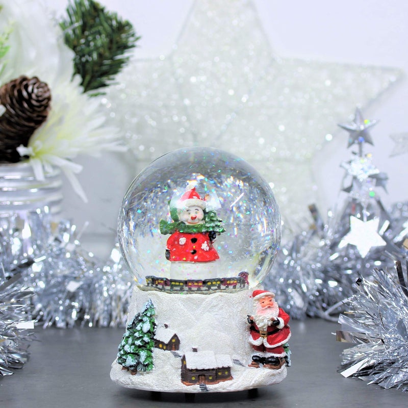 The Christmas Workshop 84410 Musical Snow GlobeSnowman Festive DecorationWind Up  Play  11cm x 10cm x 15cm
