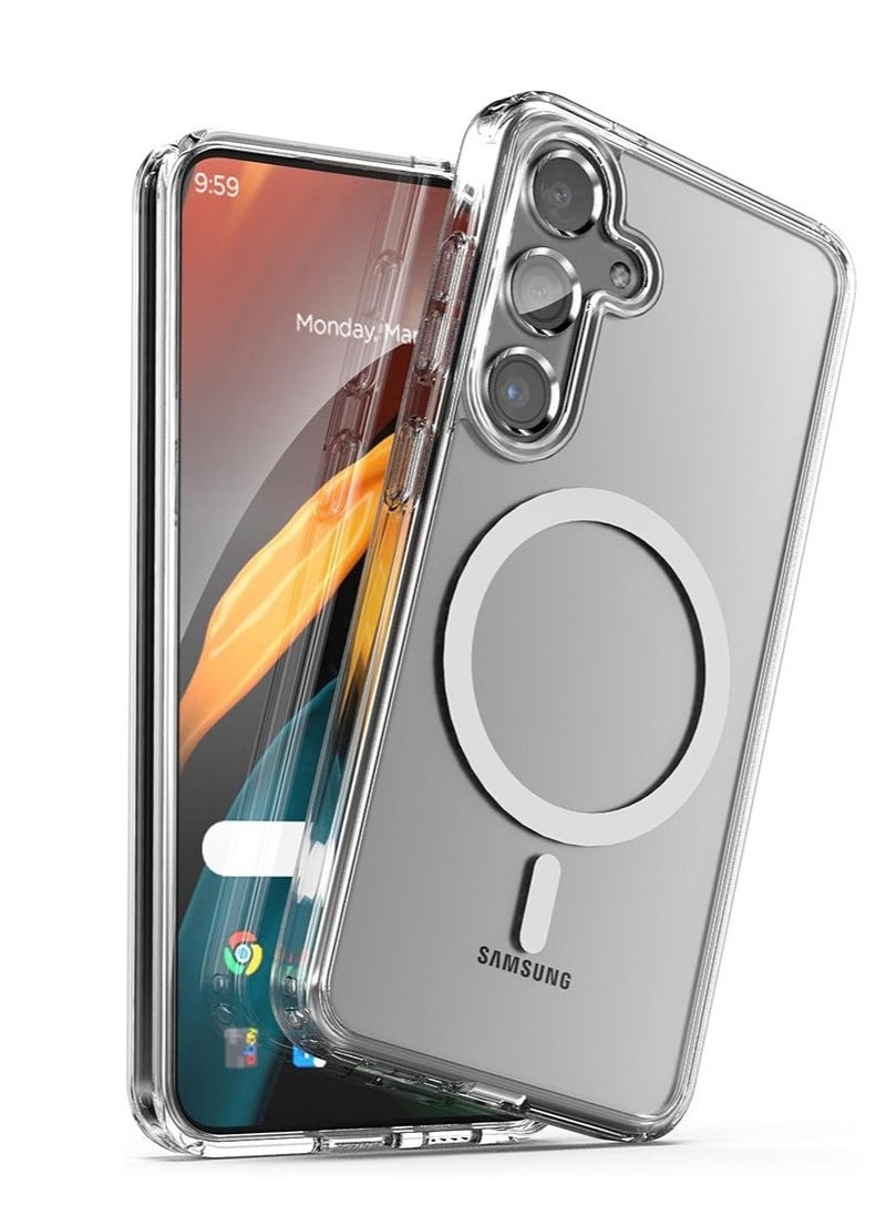 Generic - Case Designed for Samsung Galaxy S24 (2024) Compatible with MagSafe, Wireless Charging Magnetic Cover (Crystal Clear - Image 1