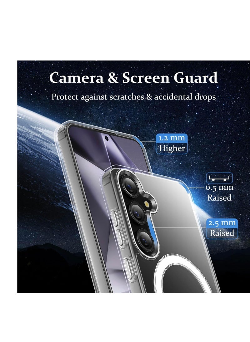 Generic - Case Designed for Samsung Galaxy S24 (2024) Compatible with MagSafe, Wireless Charging Magnetic Cover (Crystal Clear - Image 1