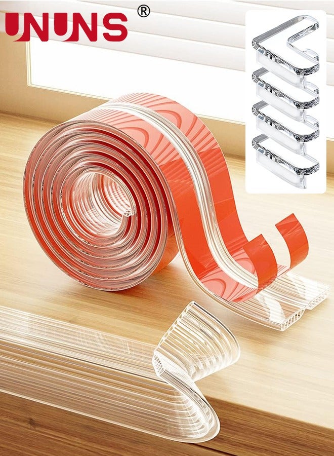 UNUNS Corner Edge Protector Strip,5M Table Edge Corner​ Protection With 4 L-Shaped Corner Guards,Soft Edge Protectors With Hollow Shock-Absorbing Design For Sharp Corners Of Cabinets Tables Drawers - Image 1