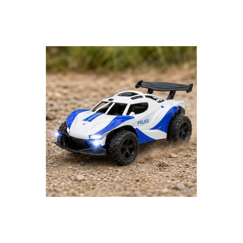 GTG RC High Racing Car Toy for Kids, Blue and White Police Remote Control Car - Image 4