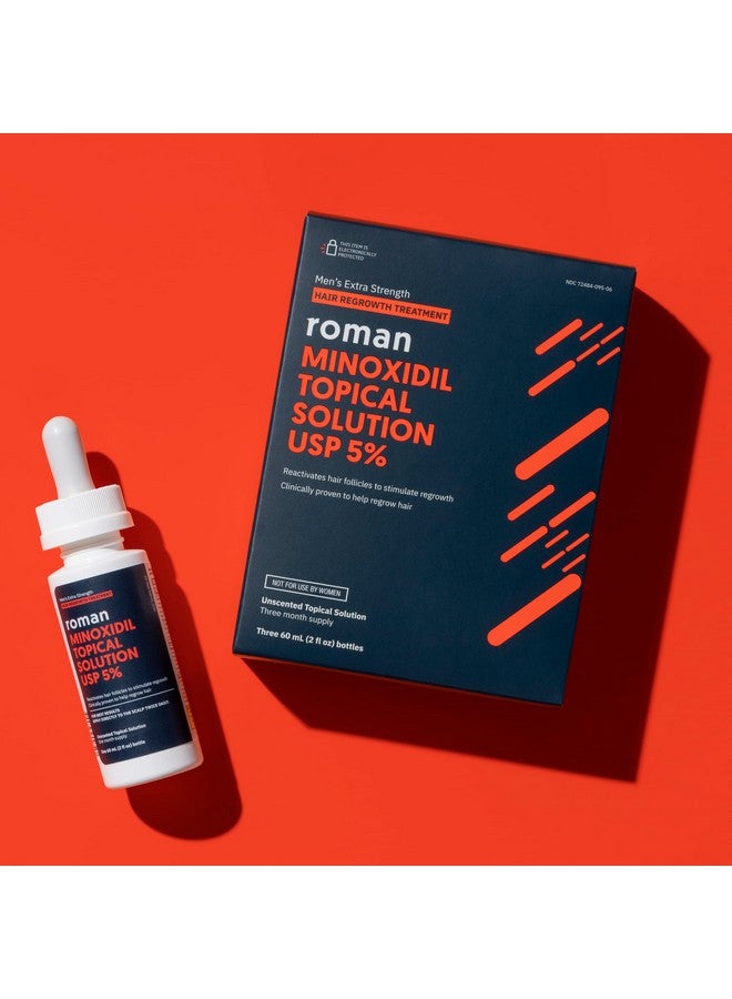 Roman Minoxidil Men'S Hair Loss Treatment 5% Topical Minoxidil Solution For Hair Loss And Thinning Hair Unscented 3Month Supply - Image 2