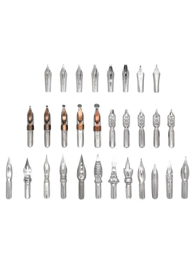 SIPLIV 30 Pcs Stainless Steel Comic Pen Nib Calligraphy Pen Nibs Dip Pens Nibs Set Manga Nibs Fountain Pen Nibs Replacements With Steel Storage Box (Violin) - Image 3