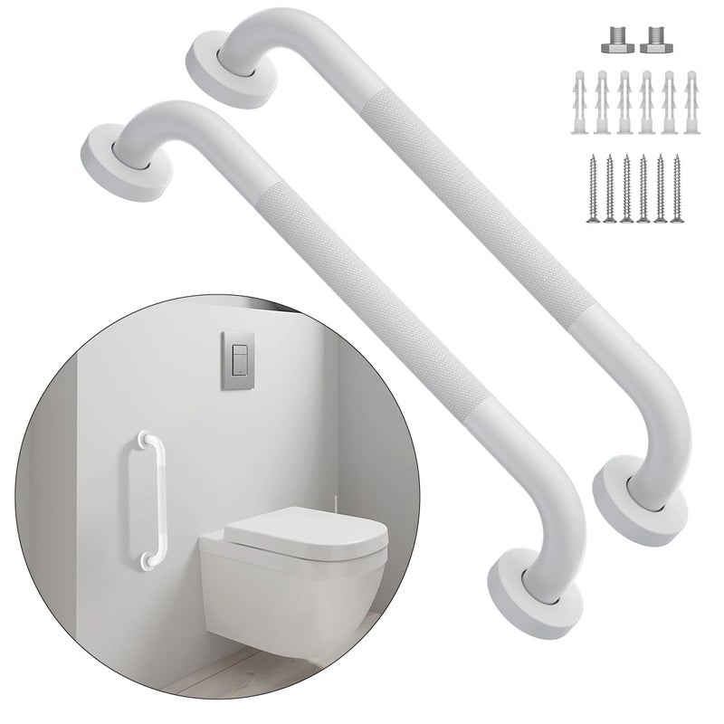 Munzong 20 Inch Anti Slip Shower Grab Bar Oil Rubbed White 125 DiameterMunzong 2 Pack Bathroom Grab Bar Knurled Bathroom Balance BarSafety Hand Rail Support Handicap Elderly Senior Assist Bath Handle - Image 2