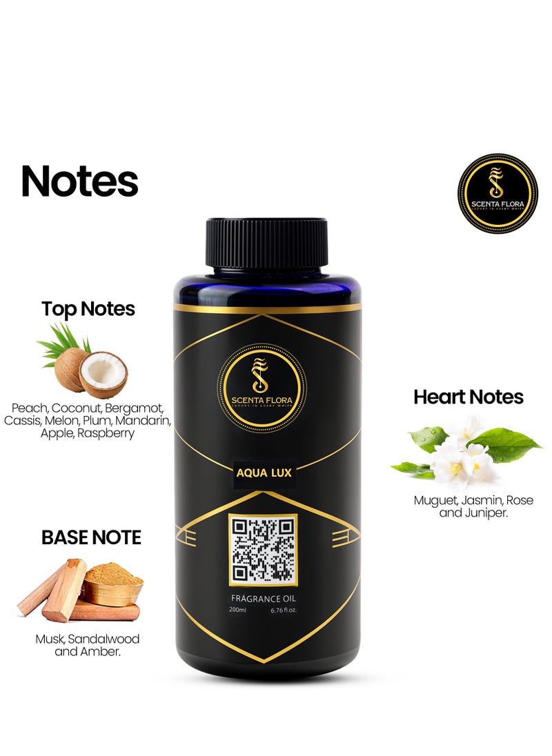 سينتا فلورا زيت عطر Aqua Lux لموزعات الروائح - علاج بالروائح - رائحة مهدئة، شافية ومريحة (200 مل)  - Image 2