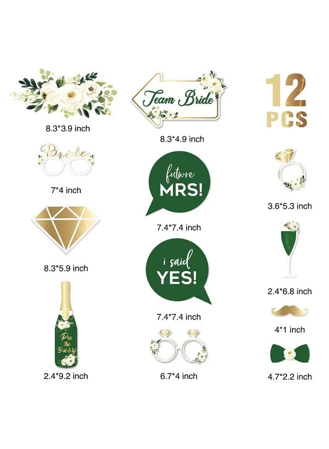 مجموعة صور زفاف العروس المنتظرة، مرصعة بالألماس ومطلية بالذهب الأخضر، مكونة من 12 قطعة - Image 1